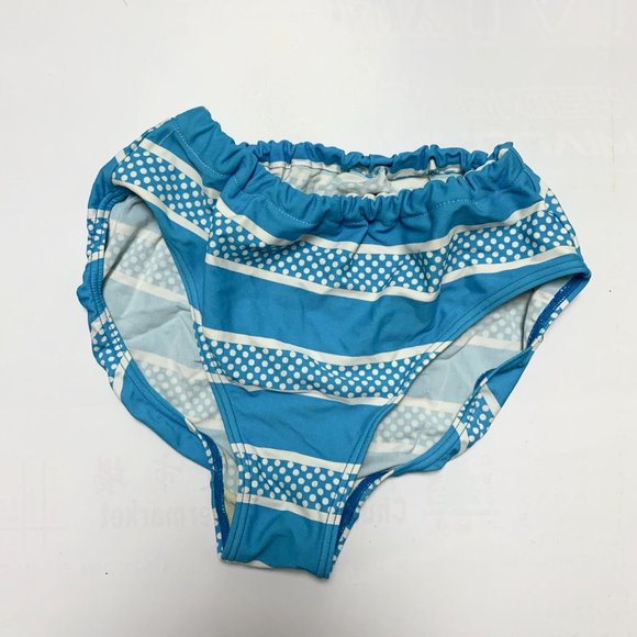 3/$20 Blue Bikini Top & Bottom Tribal Print Medium High Waisted - Picture 3 of 5